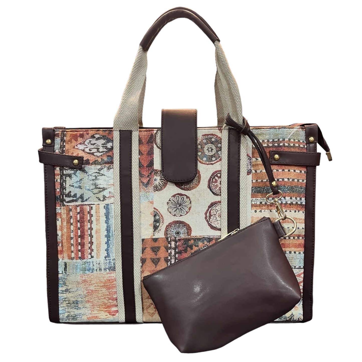 Printed canvas tote