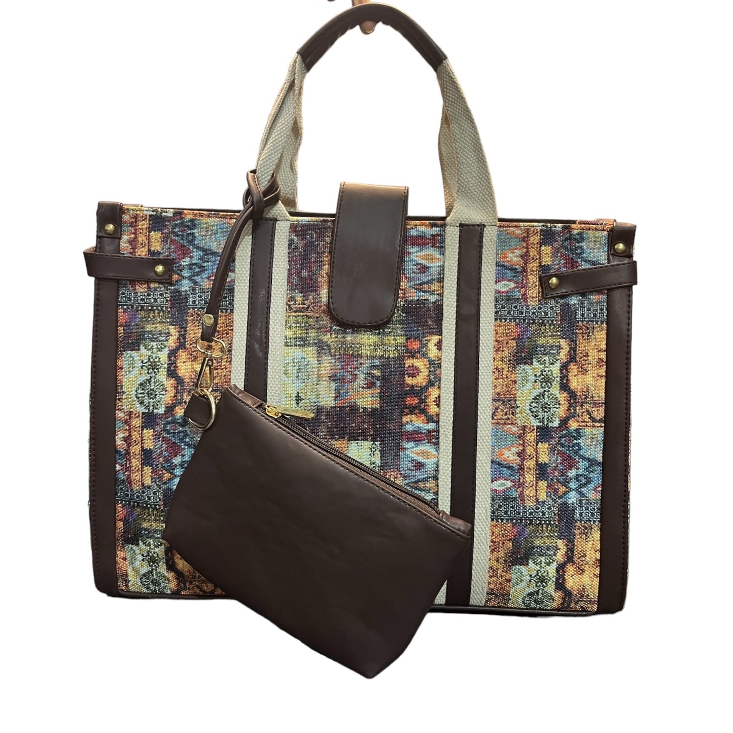 Printed canvas tote